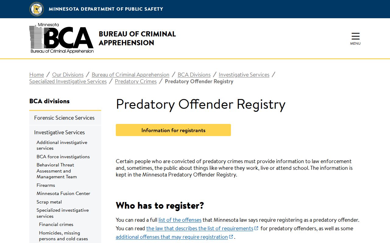 Minnesota BCA public access limits relevant to Ramsey County post-release supervision